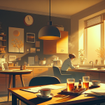 Begegnung im Pausenraum – Illustration