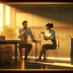 Begegnung im Pausenraum – Illustration