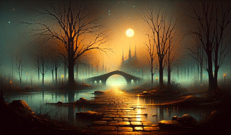 Der Fall im Flusstal – Illustration