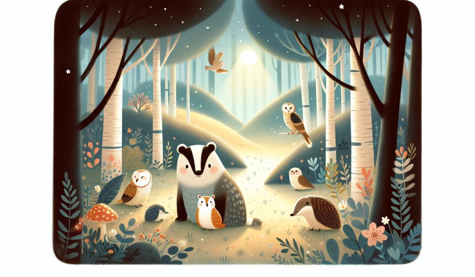 Der kleine Dachs sucht den Mondschein – Illustration