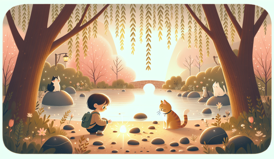 Der Zauberkiesel am Fluss – Illustration