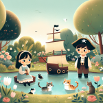 Ein Abenteuer am Gartenteich – Illustration