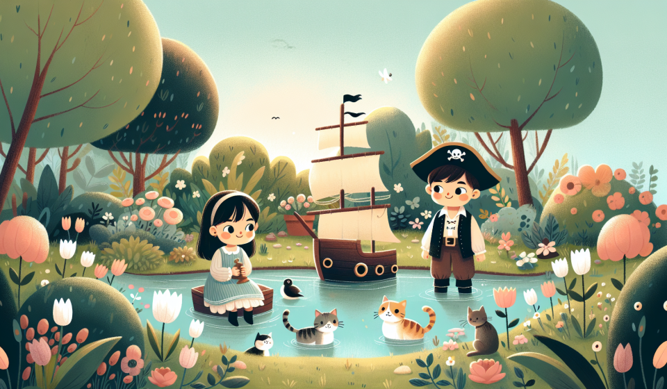 Ein Abenteuer am Gartenteich – Illustration