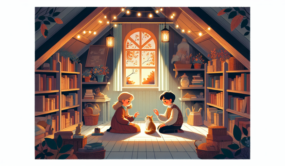 Ein Rätsel im Dachboden – Illustration