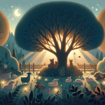 Lea und der leuchtende Baum – Illustration