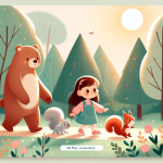 Mia und der freundliche Brummbär – Illustration