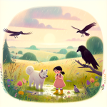 Pia und das Regenbogenband – Illustration