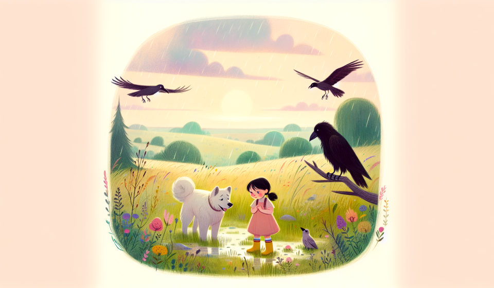 Pia und das Regenbogenband – Illustration