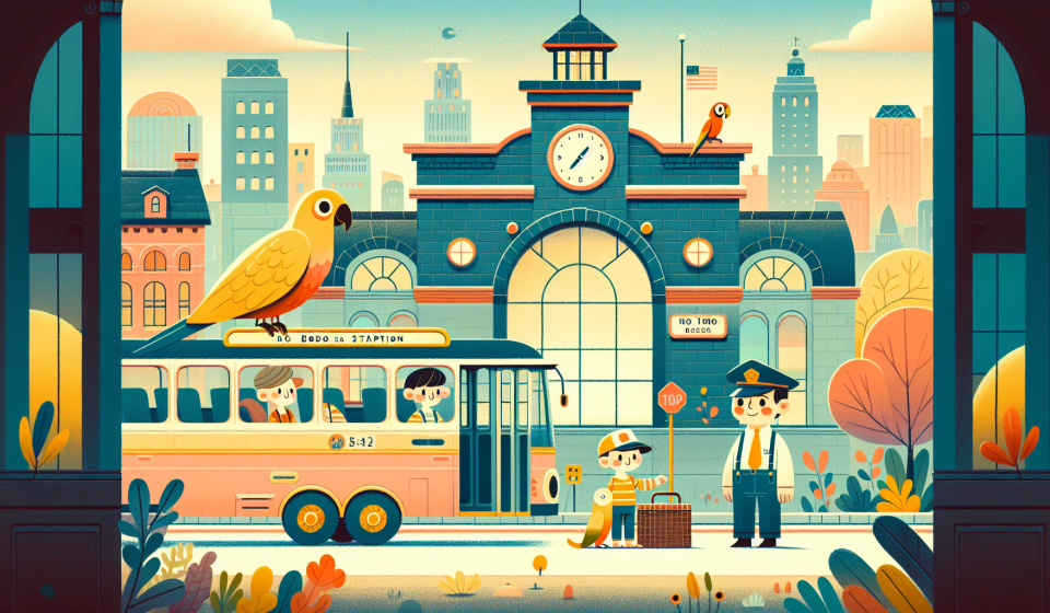 Timo und der Regenbogenbus – Illustration