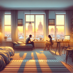 Zwei Bildschirme, ein Herz – Illustration