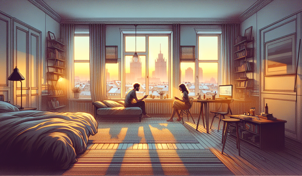 Zwei Bildschirme, ein Herz – Illustration