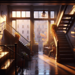 Auszeit im Treppenhaus – Illustration