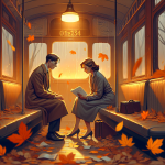 Briefe in der Straßenbahn – Illustration