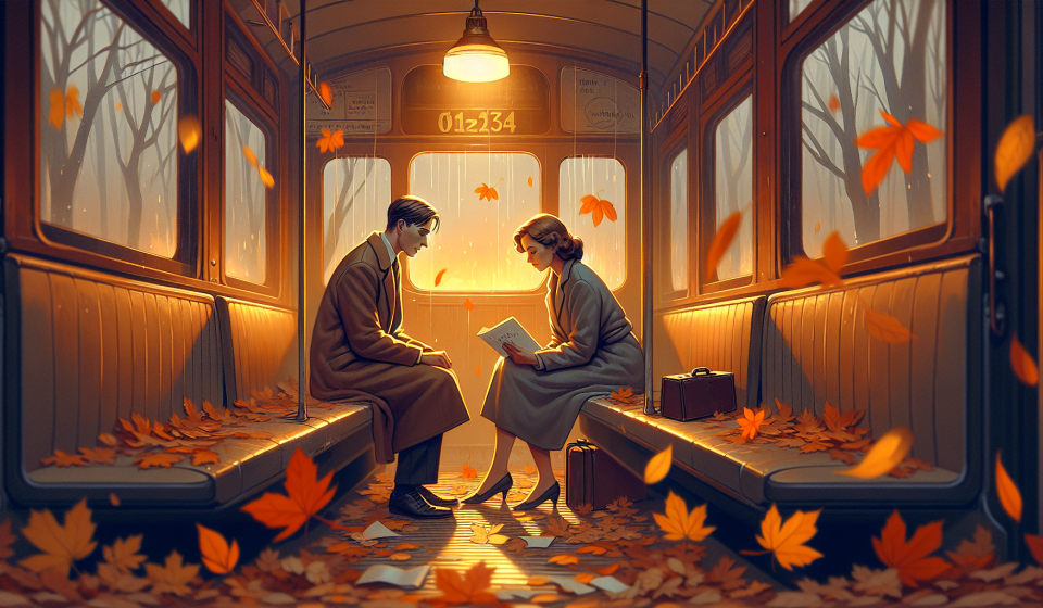 Briefe in der Straßenbahn – Illustration