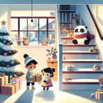 Das geheime Geschenk im Treppenhaus – Illustration