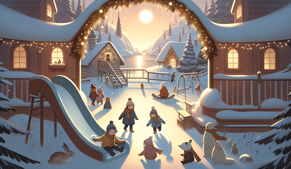 Das Versteck unter der Eisrutsche – Illustration