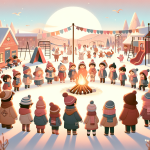 Das Winterfest hinter der Turnhalle – Illustration