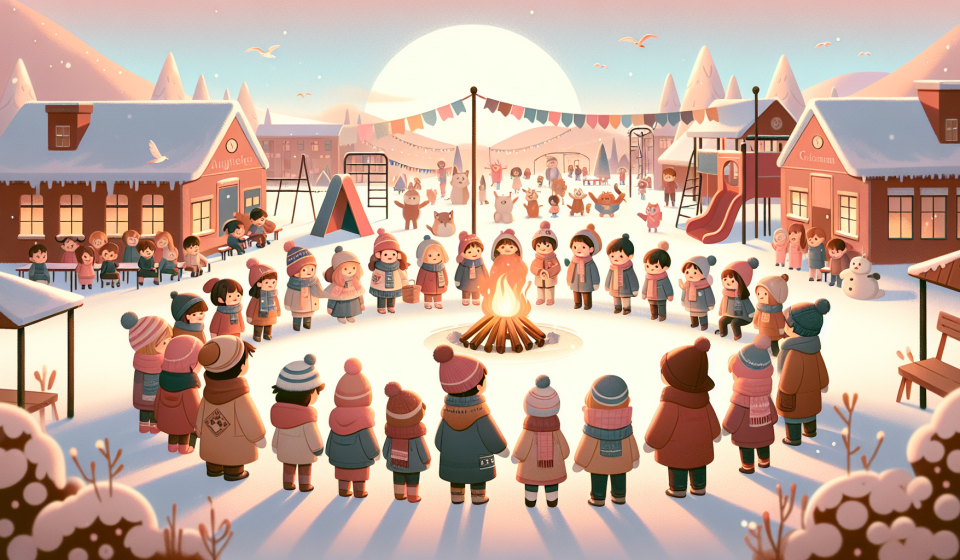 Das Winterfest hinter der Turnhalle – Illustration