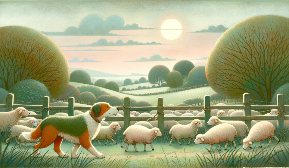 Der Abendzug der Schafe – Illustration