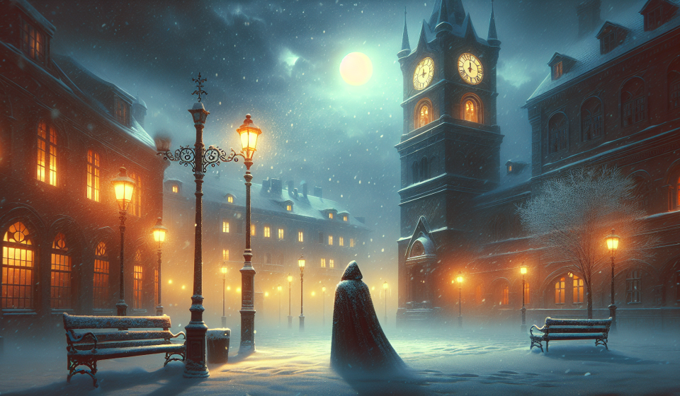 Der Fremde im Flockenmantel – Illustration