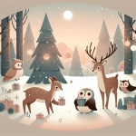 Der Schatten hinter dem Eislaufplatz Der Hirschexpress im Tannenwald – Illustration