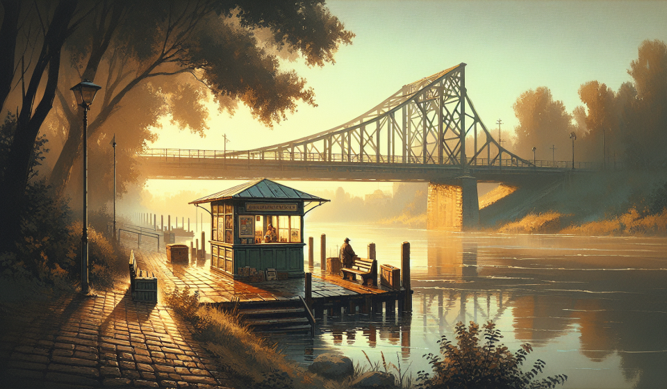 Der Kaffee am Fluss – Illustration