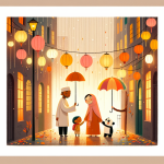 Der Schirm, der Wünsche sammelt – Illustration