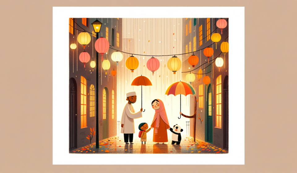 Der Schirm, der Wünsche sammelt – Illustration