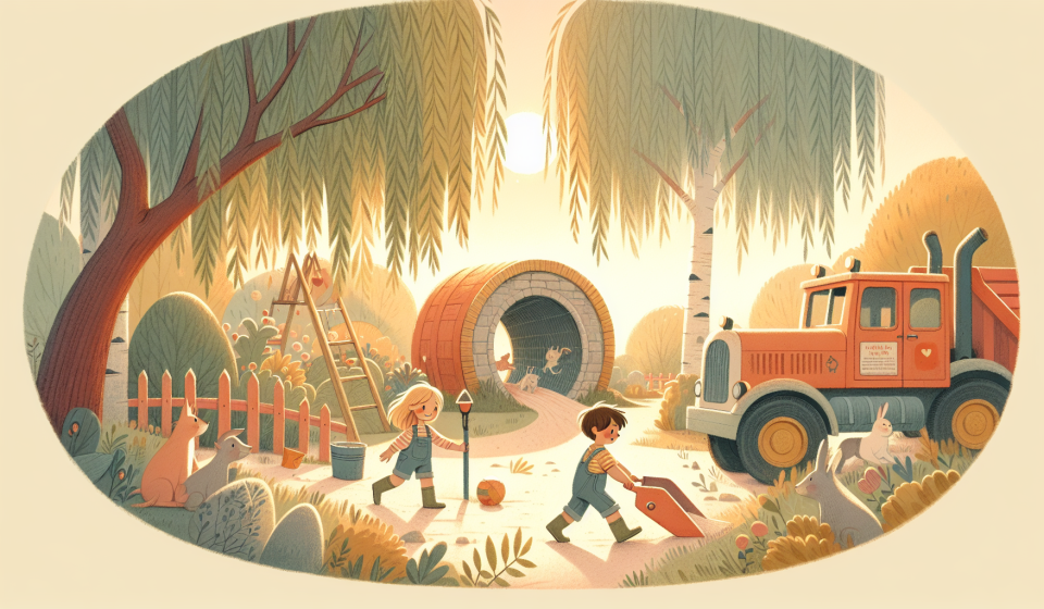 Der Tunnel unter dem Spielplatz – Illustration