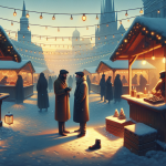 Der verlorene Handschuh am Markt – Illustration