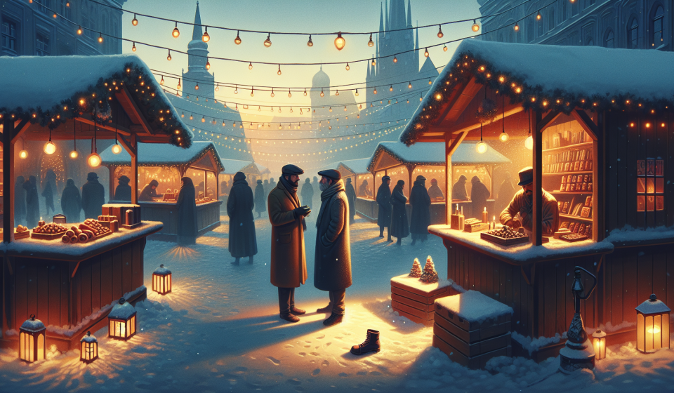 Der verlorene Handschuh am Markt – Illustration