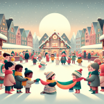 Die Drei vom Rodelhügel Der verlorene Schal auf dem Marktplatz – Illustration