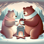 Schritte durch den Januarschnee Der Weihnachtskakao der Bären – Illustration