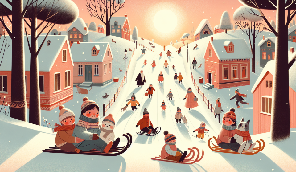 Die Drei vom Rodelhügel – Illustration