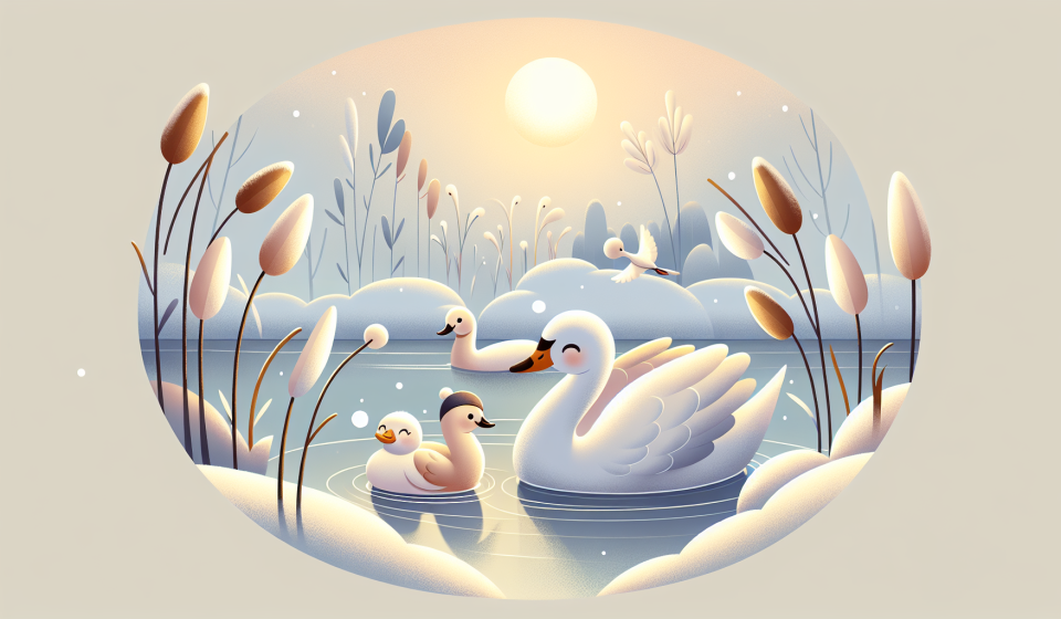 Die Enten auf dem Eisweg – Illustration
