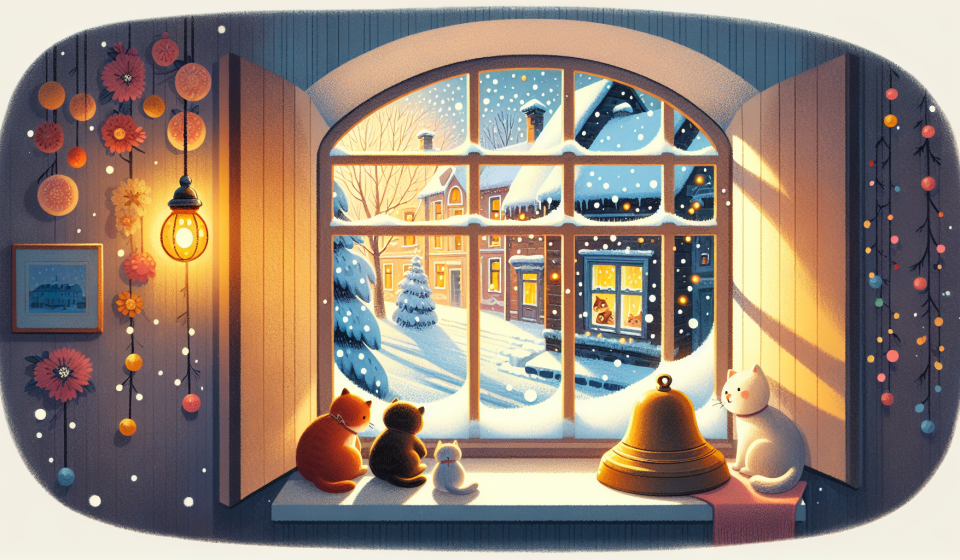 Die Gutenacht-Glocke im Fenster – Illustration