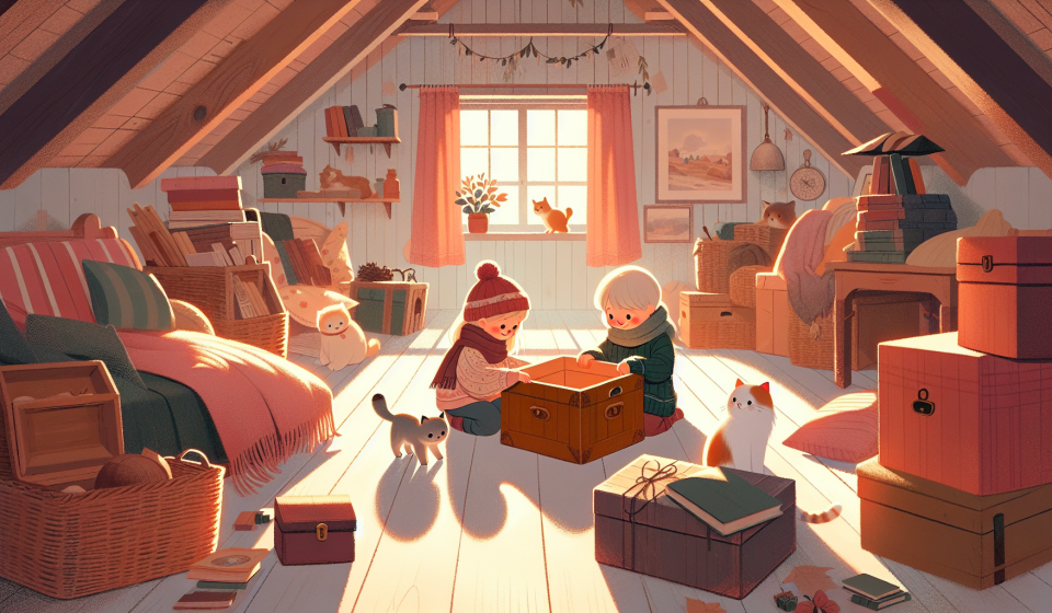 Die Kiste auf dem Dachboden – Illustration