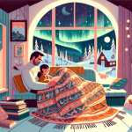 Der Schlaf der Tannenbären Die Kuscheldecke aus Nordlicht – Illustration