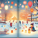 Der Tunnel unter dem Weihnachtsmarkt Die Laternenjagd im Park – Illustration