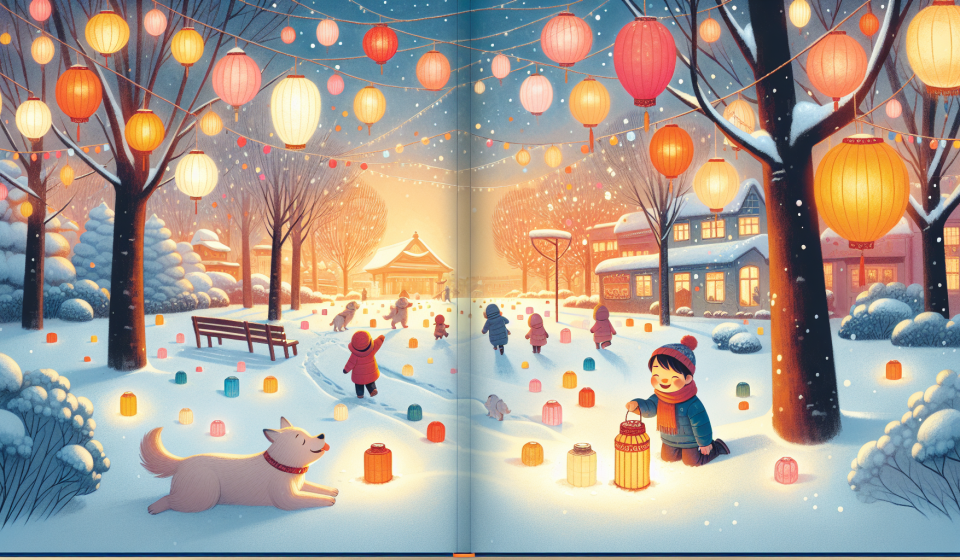 Die Laternenjagd im Park – Illustration