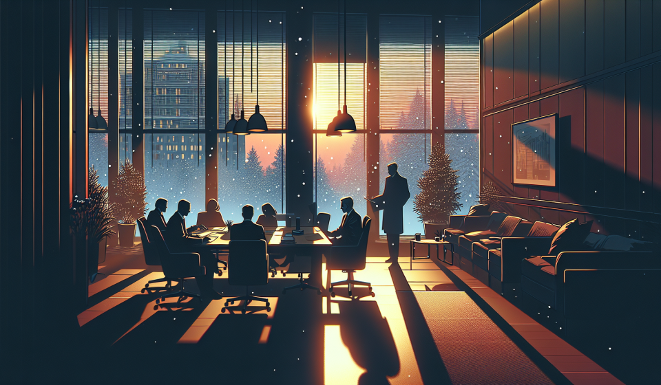 Die letzte Präsentation vor Weihnachten – Illustration