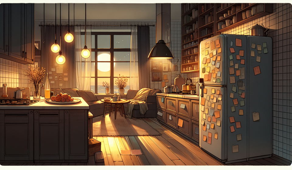 Die Liste am Kühlschrank – Illustration