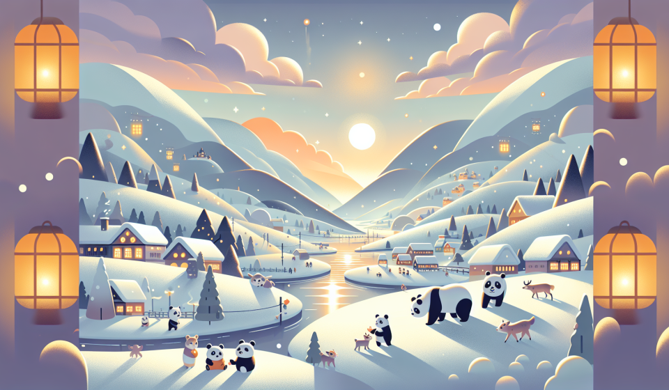 Die Wolkenlichter über dem Dorf – Illustration