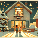 Die Wunschflocken über dem Dachboden – Illustration