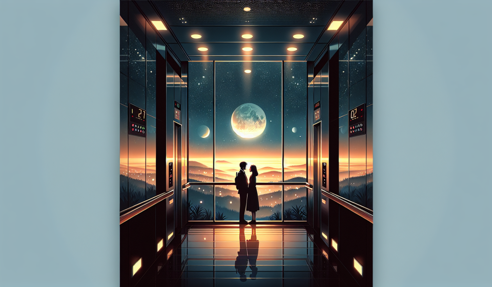 Fahrstuhl bis zum Mond – Illustration