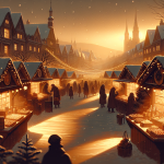 Atem im Winterwald Feierabend auf dem Weihnachtsmarkt – Illustration