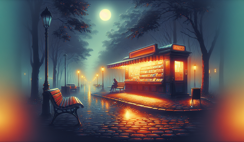 Mond über dem Kiosk – Illustration