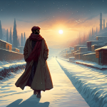 Schritte durch den Januarschnee – Illustration