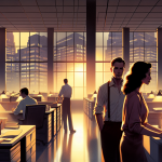 Überstunden im Abendrot – Illustration