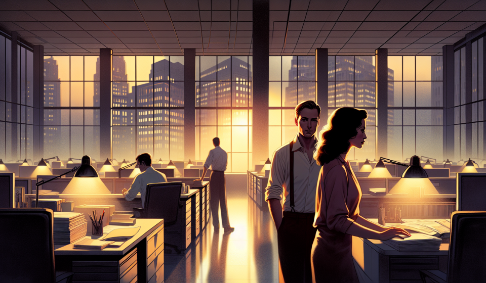 Überstunden im Abendrot – Illustration